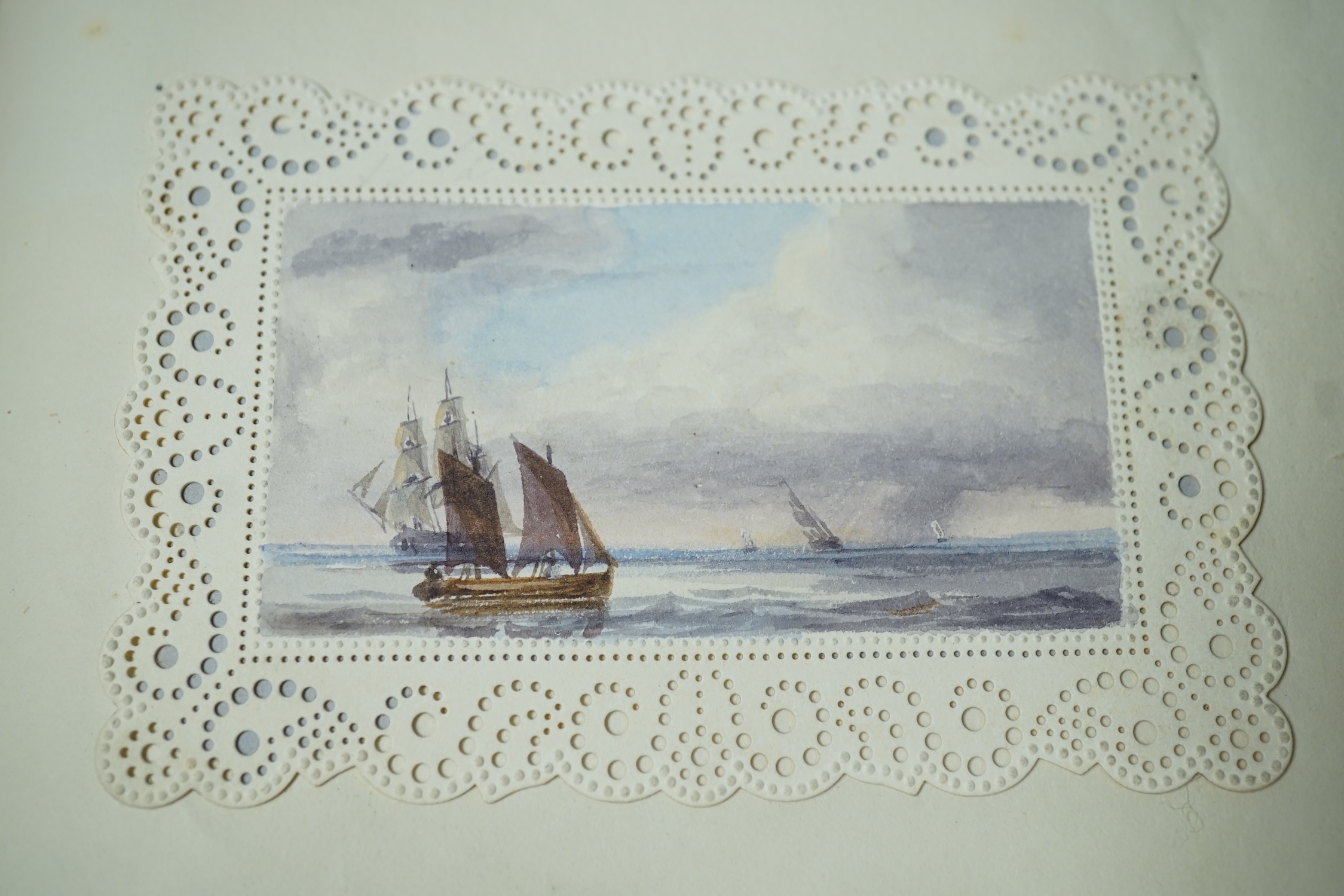 An album watercolours, inscribed letters and poems c.1848 and a Victorian scrap album